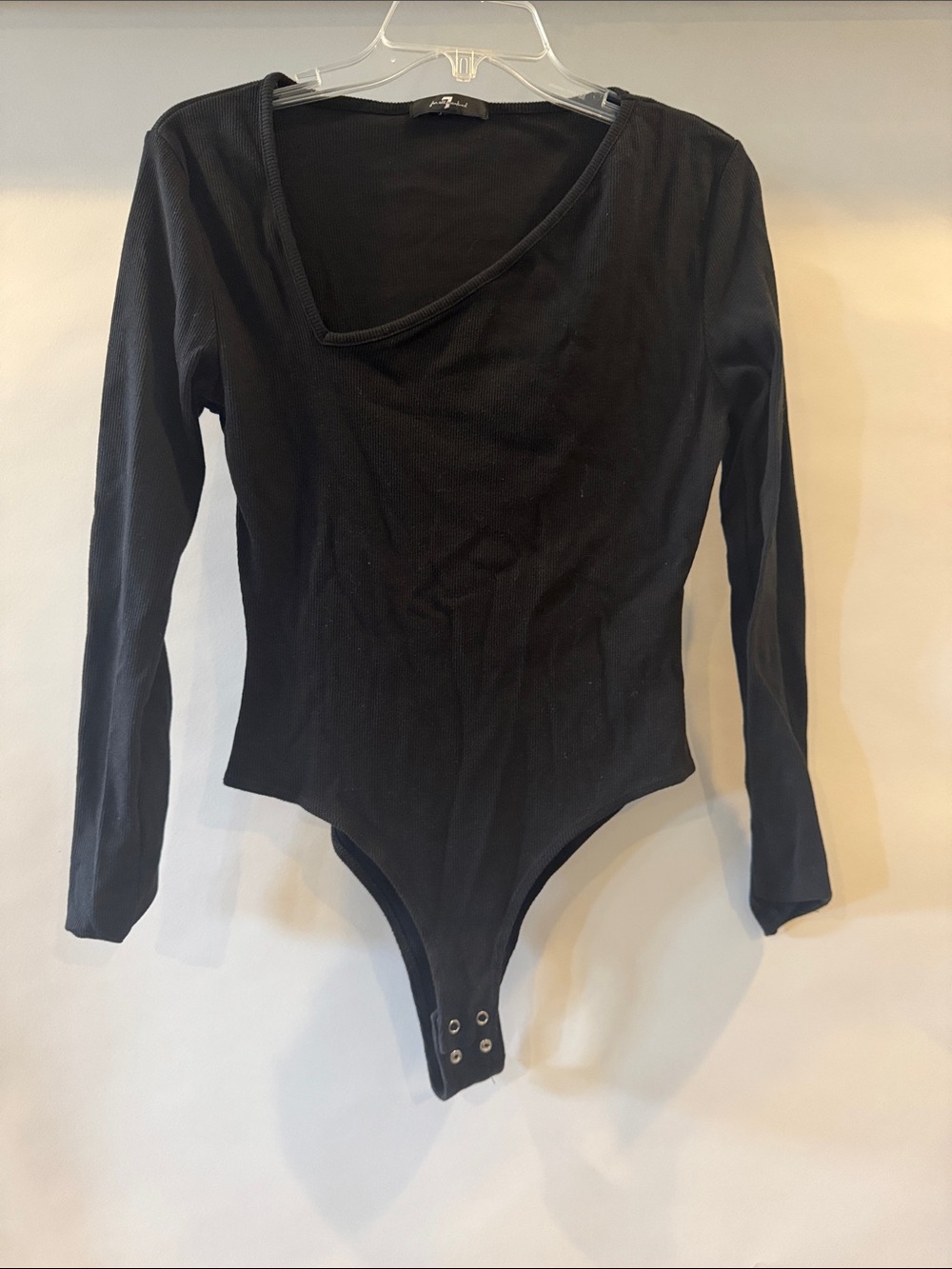 7 for All Man Kind Long Sleeve Ribbed Bodysuit